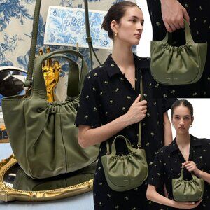 🆕 OROTON 🧿 NWOT Emilia Soft Mini Tote with Crossbody Strap, Khaki Green
